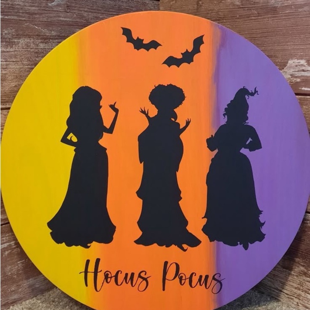 Hocus Pocus Silhouette Wall Art - Orange, Purple, Black